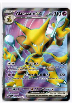 2023 TCG Pokemon #188 Alakazam ex 188/165 Ultra Rare Holo Full Art S&V 151 - Image 1