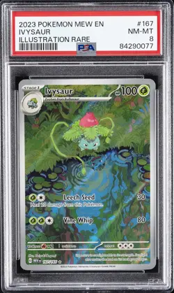 2023 POKEMON MEW EN-151 ILLUSTRATION RARE #167 IVYSAUR PSA 8 - Image 1