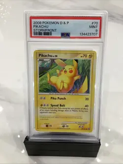 2008 Pokemon Diamonds & Pearl Pikachu Stormfront #70 PSA 9 - Image 1