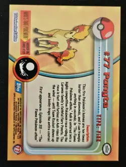 Ponyta #77 Topps Blue Label TV Animation Edition Non Holo Pokemon TCG 1999 NM - Image 2