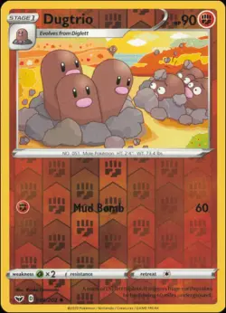 Pokemon - Dugtrio #093/202 - SWSH01: Sword & Shield Base Set Reverse Holo - Image 1
