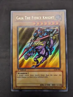 Gaia The Fierce Knight -LOB-Yugioh- Legend of Blue Eyes White -ASIAN/ENGLISH -LP - Image 2
