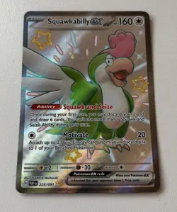 Pokemon Card Squawkabilly ex 223/091 Shiny Ultra Rare Paldean Fates Near Mint - Image 1
