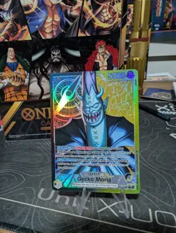Gecko Moria Leader Alt Art OP14-080 NM English One Piece Card Game - Image 1