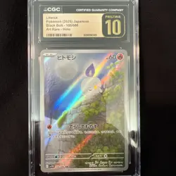 Pokemon Litwick Black Bolt Art Rare Holo Card 100/086 CGC Pristine 10 - Image 1