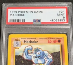 1999 POKEMON Game MACHOKE PSA 9 MINT #34 Original Pokemon Card Stage 1 - Image 2