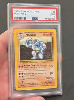 1999 POKEMON Game MACHOKE PSA 9 MINT #34 Original Pokemon Card Stage 1 - Image 4