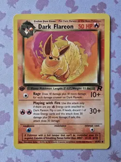 Dark Flareon Card 35/82 1st Edition Team Rocket Pokemon TCG LP - MP - Image 1