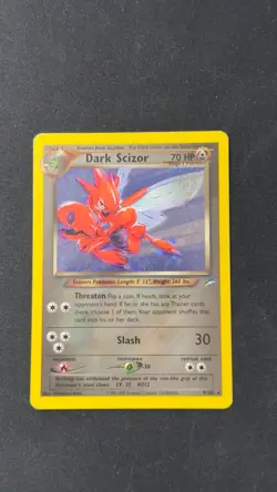 Dark Scizor 9/105 Pokemon Neo Destiny Swirl Holo Rare Card WOTC LP #9 - Image 1