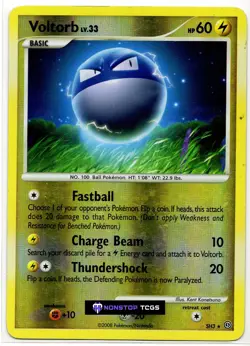 Voltorb lv.33 SH3 Pokemon Card TCG D&P Stormfront Reverse Holo Shiny - Image 1