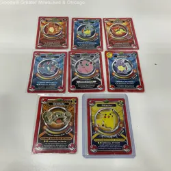 Lot of 8 VERY RARE Pokemon Battle Stadium Thinkchip Cards NO DUPES w/ Pikachu - Image 1