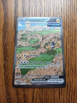 Pokemon Iron Hands EX TCG Full Alternative Art Holo Card #248/182 Paradox Rift - Image 1