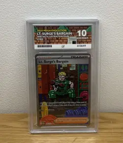 Lt. Surge's Bargain 185/132 Mega Evolutions ACE 10 graded 10 Pokemon Tcg - Image 1