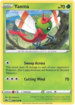 Pokemon - Yanma - 008/159 - Crown Zenith - NM/M - Image 1