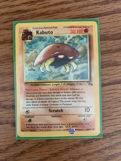 Pokemon TCG Kabuto Fossil 50 Regular Unlimited Common - Image 1
