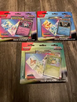 3x Prismatic Evolutions Pokemon TCG Tech Sticker Collection - Image 1