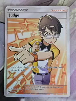 Judge - 209/214 - Pokemon Lost Thunder Sun & Moon Full Art Ultra Rare Card VLP - Image 1