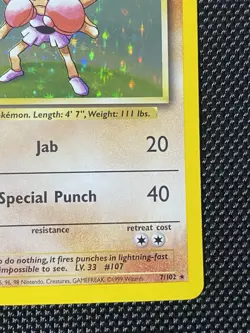 Hitmonchan - 7/102 (Base Set) Holo Rare - Pokemon TCG Base Set Holo Rare LP/NM - Image 4
