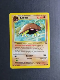 Kabuto 50/62 Pokemon TCG Fossil Unlimited Regular Common LP - Image 2