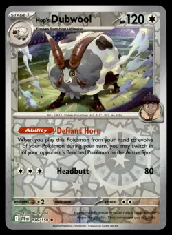 Hop's Dubwool 136/159 Rare Journey Together Pokemon Reverse Holo Near Mint - Image 1