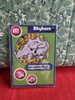 Rhyhorn #111 Burger King Promo Pokemon Perforated LP - Image 1
