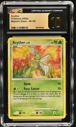 2008 Pokemon Majestic Dawn Scyther 46/100 CGC 10 PRISTINE *LOW POP* - Image 1