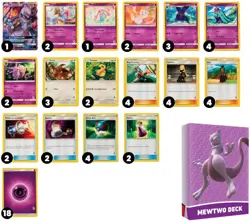 Pokemon Mewtwo Battle Academy Deck Mewtwo GX 31/68 Holo Mew Espeon - Image 2