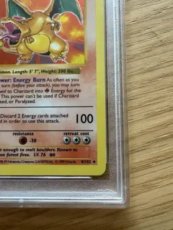 1999 Pokemon Base Set Charizard Shadowless Holo Rare 4/102 PSA 7 NEAR MINT - Image 3
