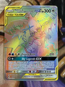 Pokemon Moltres Zapdos Articuno GX (69/68) RAINBOW Tag Team Secret Rare - NM 🔥 - Image 1