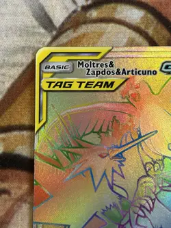 Pokemon Moltres Zapdos Articuno GX (69/68) RAINBOW Tag Team Secret Rare - NM 🔥 - Image 3