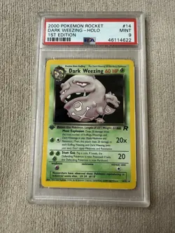 Pokemon 2000 Team Rocket Dark Weezing 14/82 1st Edition Holo PSA 9 - Image 1