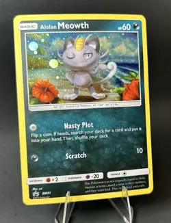 Alolan Meowth SM51 Sm Holo POKEMON TCG [LP] - Image 1