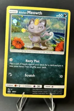 Alolan Meowth SM51 Sm Holo POKEMON TCG [LP] - Image 3