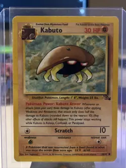 Pokemon TCG Kabuto Fossil 50 Regular Unlimited Common MP/HP - Image 1