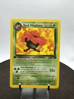 Dark Vileplume 30/82 Team Rocket Regular 1st Edition Pokemon PLAYED - Image 1