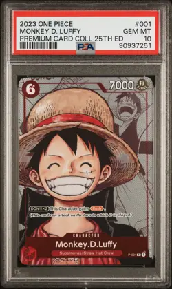 ONE PIECE PREMIUM CARD COLLECTION 25TH EDITION MONKEY D. LUFFY PSA 10 - Image 1