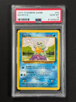 Pokemon Card Squirtle 63/102 Regular PSA 10 WOTC Base Set GEM MINT - Image 1