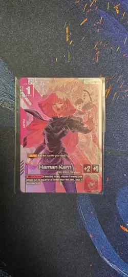 Haman Karn Newtype Challenge Top 4 Promo Card GD02-091 Gundam TCG Foil English - Image 1