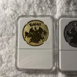 Pokemon Collectible Pikachu Coin In Case Lot Of Two, Silver Plated & Gold Plated - Image 5