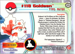 Goldeen #118 (Blue Logo) Pokemon Topps - Image 2