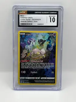 2023 Pokemon Mew Crown Zenith Galarian Gallery Holo GG10/GG70 CGC 10 - Image 1