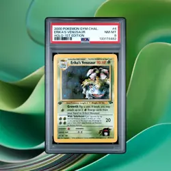 Erika's Venusaur Holo 1st Edition PSA 8 2000 Pokemon Gym Challenge 4 Thick Stamp - Image 1
