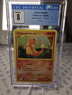 2008 POKEMON DIAMOND & PEARL STORMFRONT #101 CHARMANDER-HOLO CGC 8 - Image 1