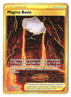 Magma Basin 185/172 - Pokemon Brilliant Stars Secret Gold Rare Full Art Holo NM - Image 1