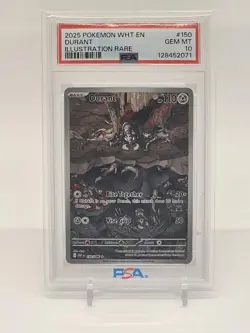 2025 POKEMON WHT EN-WHITE FLARE ILLUSTRATION RARE #150 DURANT PSA 10 - Image 1