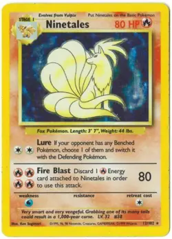 Pokemon Ninetales 12/102 Base Set Holo Rare Near Mint - Image 1