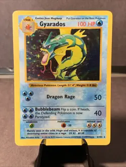 Pokemon TCG Gyarados Base Set Shadowless Holo Rare 6/102 VTG 1999 WOTC LP - Image 1