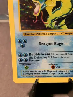 Pokemon TCG Gyarados Base Set Shadowless Holo Rare 6/102 VTG 1999 WOTC LP - Image 5