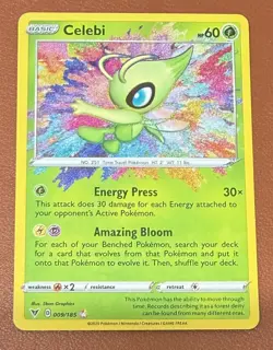 Pokemon Celebi 009/185 SWSH04: Vivid Voltage Holo Amazing rare NM/M Pack fresh - Image 1
