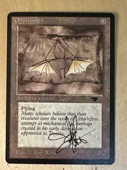 MTG ARTIST PROOF Antiquities Ornithopter AP Sketch Art Amy WEBER Magic - Image 2